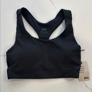 REI Black Racerback Support Sports Bra